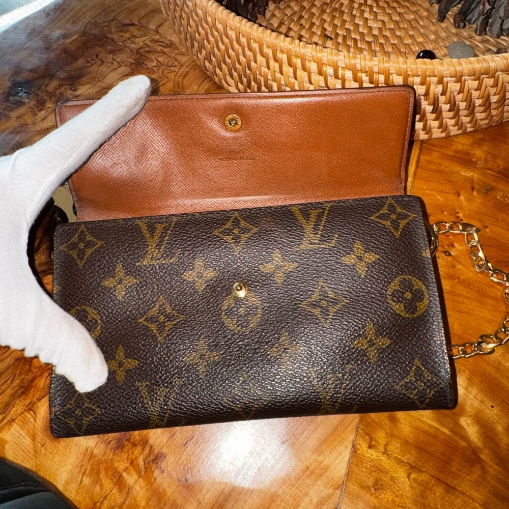 Louis Vuitton international monogram, long wallet, converted Crossbody vintage - Picture 7 of 15